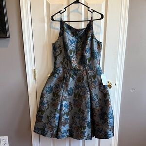 Gal Meets Glam Teal and Metallic Dress